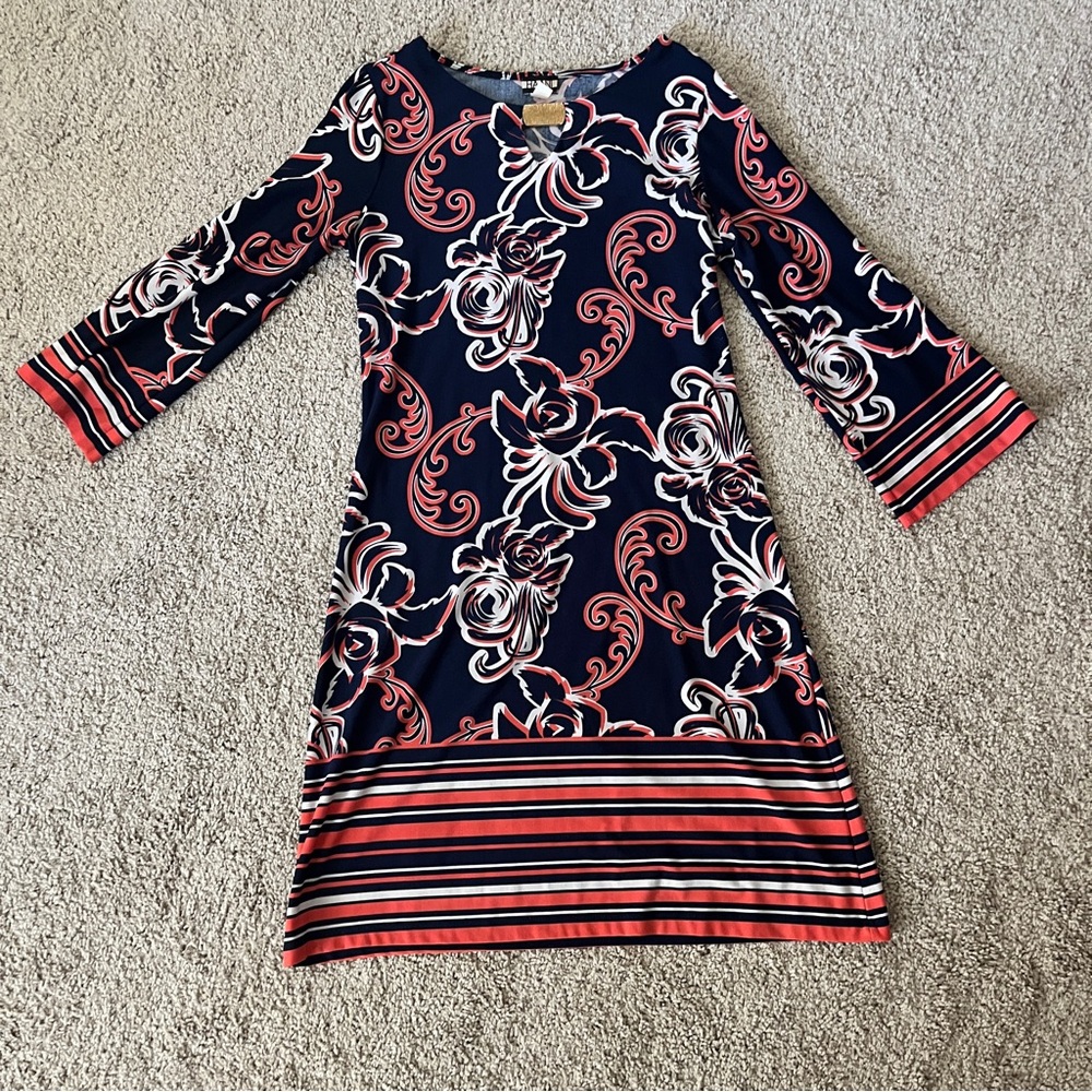 Fun Retro Floral Long Sleeve Dress